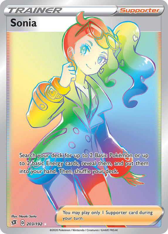 203/192 Sonia Hyper Secret Rare Trainer Rebel Clash