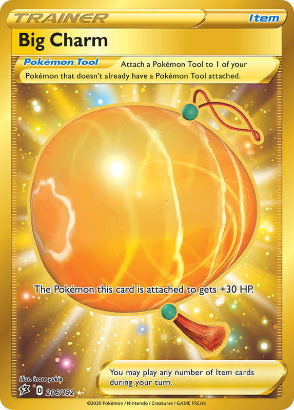 206/192 Big Charm Secret Rare Gold Trainer Rebel Clash