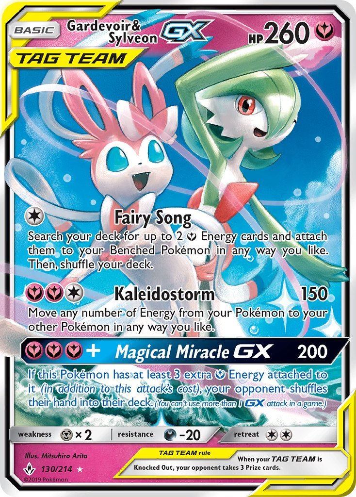 130/214 Gardevoir & Sylveon GX Ultra Rare Unbroken Bonds