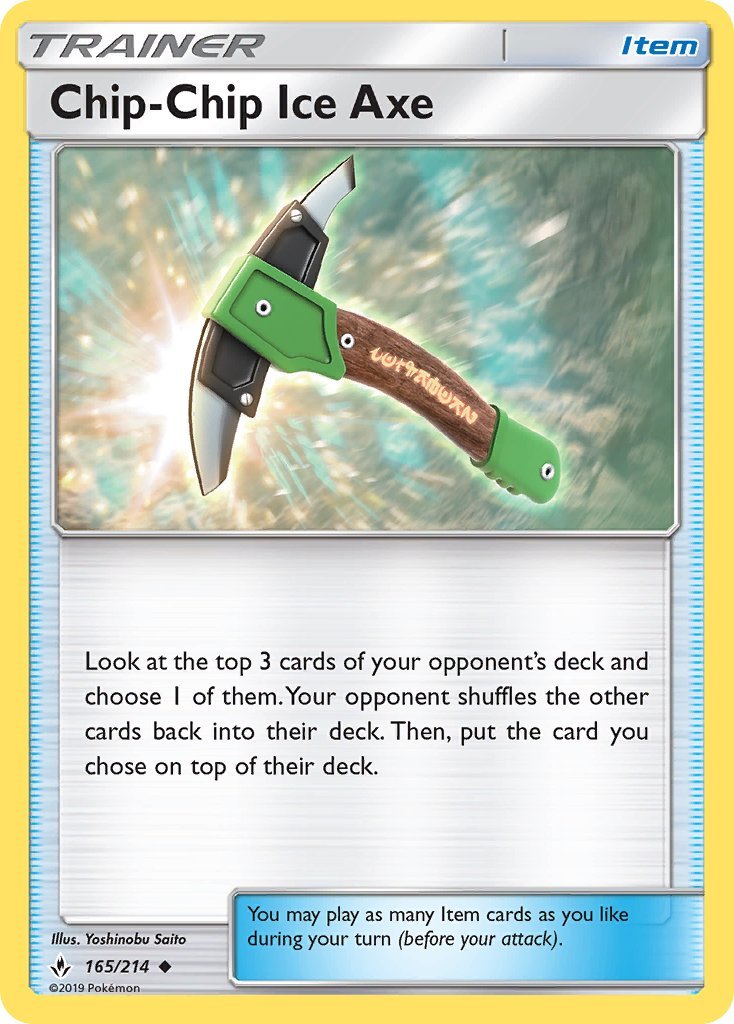 165/214 Chip Chip Ice Axe Uncommon Trainer Unbroken Bonds