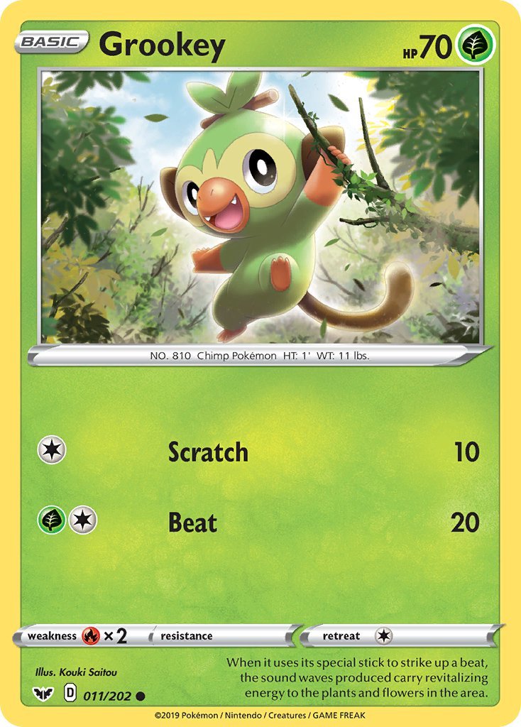 011/202 Grookey Common Sword & Shield