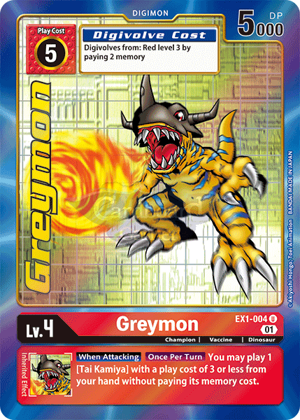 Ex1-004 Greymon Alt Art Classic Collection Single Card