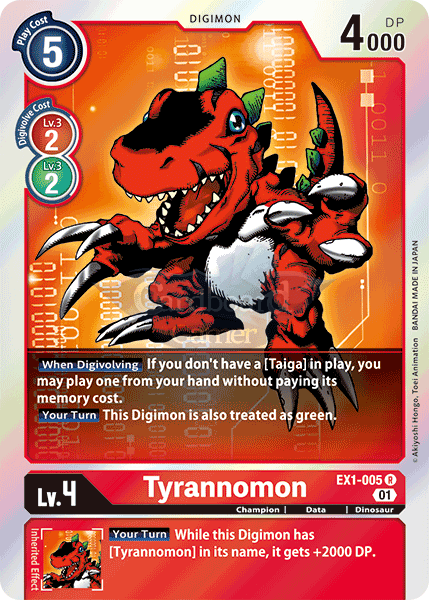 Ex1-005 Tyrannomon Rare Classic Collection Single Card