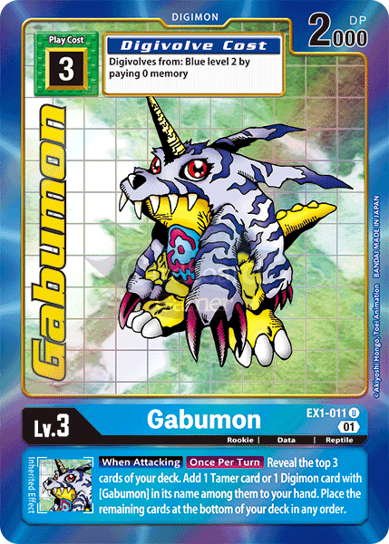 Ex1-011 Gabumon Alt Art Classic Collection Single Card