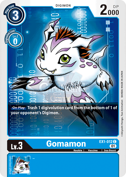 Ex1-012 Gomamon Common Classic Collection Single Card