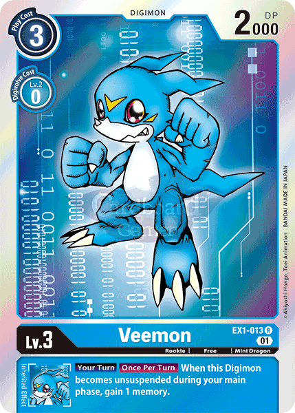 Ex1-013 Veemon Rare Classic Collection Single Card