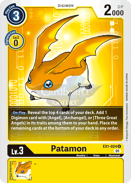 Ex1-024 Patamon Uncommon Classic Collection Single Card