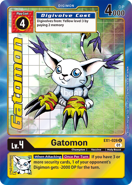 Ex1-026 Gatomon Alt Art Classic Collection Single Card