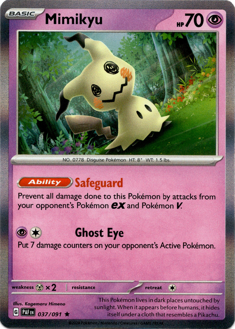 037/091 Mimikyu Holo Rare Paldean Fates