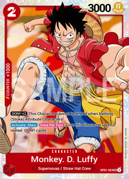 Op01 Rarest Card OP01-024 Monkey.D.Luffy Super Rare
