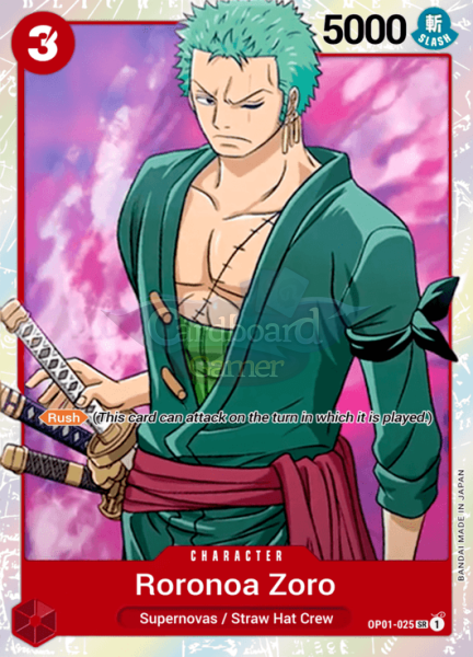 Op01-025 Roronoa Zoro Super Rare Single Card