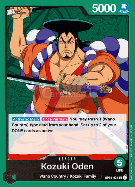 Op01-031 Kozuki Oden Leader Single Card