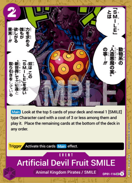 Op01-116 Artificial Devil Fruit Smile Uncommon Single Card