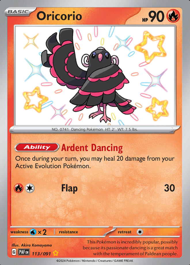 113/091 Oricorio Shiny Rare Paldean Fates