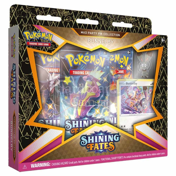 Pokemon Tcg Shining Fates Mad Party Pin Collection (Pre-Order) Bunnelby Box Collector