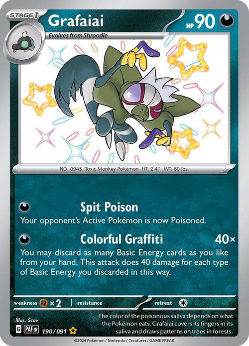 190/091 Grafaiai Shiny Rare Paldean Fates