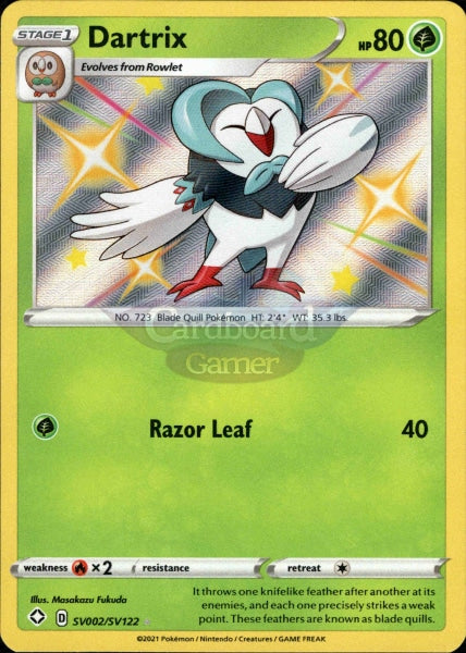 Sv002/sv122 Dartrix Holo Shiny Rare Shining Fates Single Card