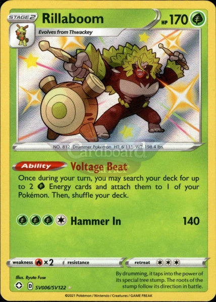 Sv006/sv122 Rillaboom Holo Shiny Rare Shining Fates Single Card