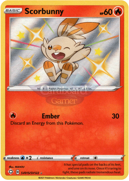 Sv015/sv122 Scorbunny Holo Shiny Rare Shining Fates Single Card