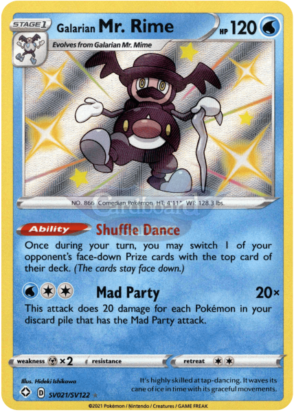 Sv021/sv122 Galarian Mr. Rime Holo Shiny Rare Shining Fates Single Card