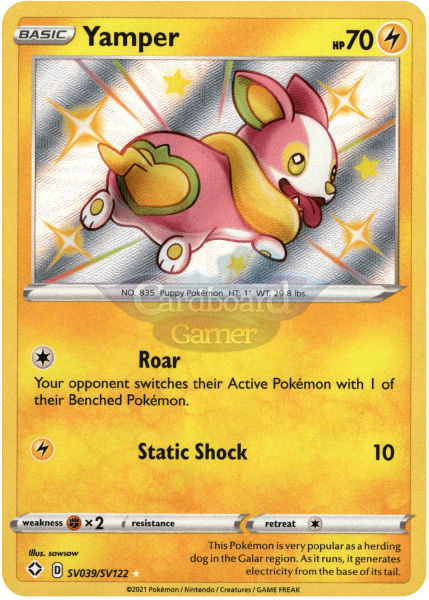 Sv039/sv122 Yamper Holo Shiny Rare Shining Fates Single Card