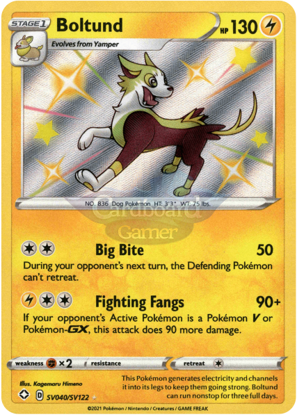 Sv040/sv122 Boltund Holo Shiny Rare Shining Fates Single Card