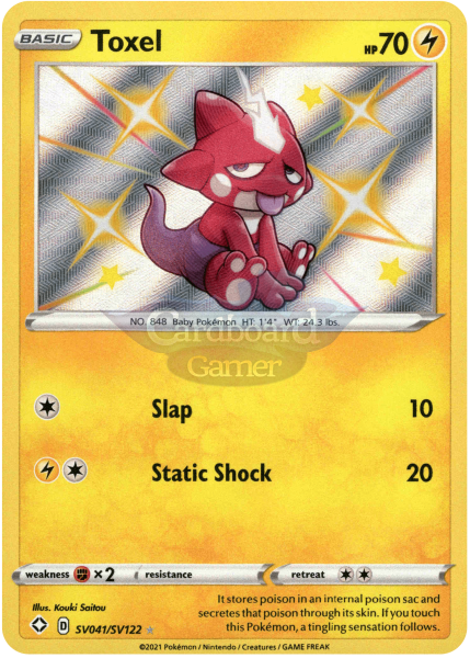 Sv041/sv122 Toxel Holo Shiny Rare Shining Fates Single Card