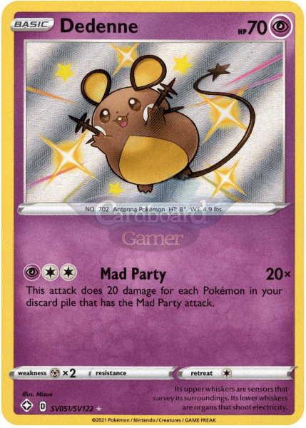 Sv051/sv122 Dedenne Holo Shiny Rare Shining Fates Single Card