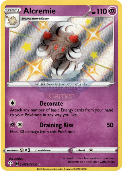 Sv058/sv122 Alcremie Holo Shiny Rare Shining Fates Single Card