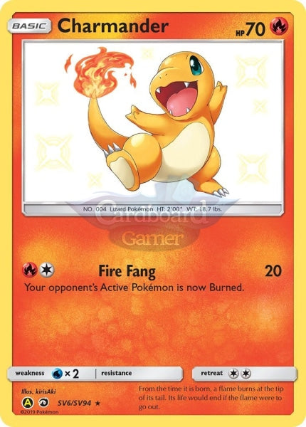 Sv06/sv94 Charmander Rare Holo Shiny Hidden Fates Single Card