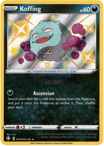 Sv076/sv122 Koffing Holo Shiny Rare Shining Fates Single Card