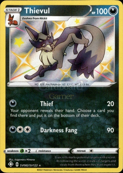 Sv082/sv122 Thievul Holo Shiny Rare Shining Fates Single Card