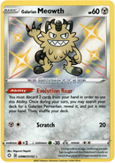 Sv086/sv122 Galarian Meowth Holo Shiny Rare Shining Fates Single Card