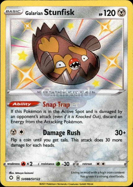 Sv088/sv122 Galarian Stunfisk Holo Shiny Rare Shining Fates Single Card