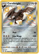 Sv089/sv122 Corviknight Holo Shiny Rare Shining Fates Single Card