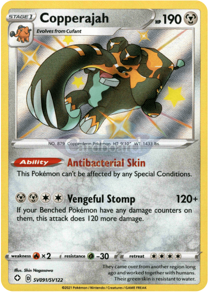 Sv091/sv122 Copperajah Holo Shiny Rare Shining Fates Single Card