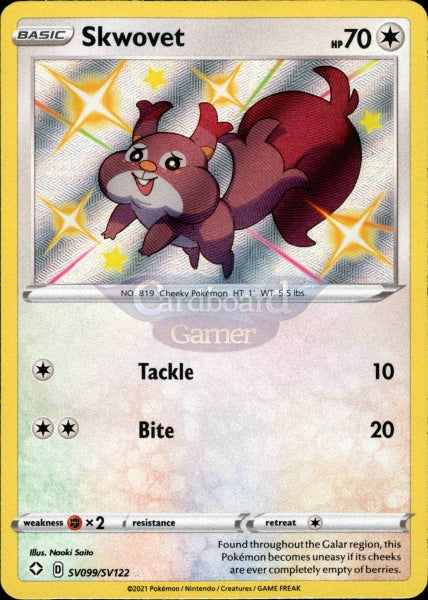 Sv099/sv122 Skwovet Holo Shiny Rare Shining Fates Single Card