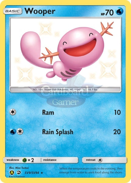 Sv09/sv94 Wooper Rare Holo Shiny Hidden Fates Single Card