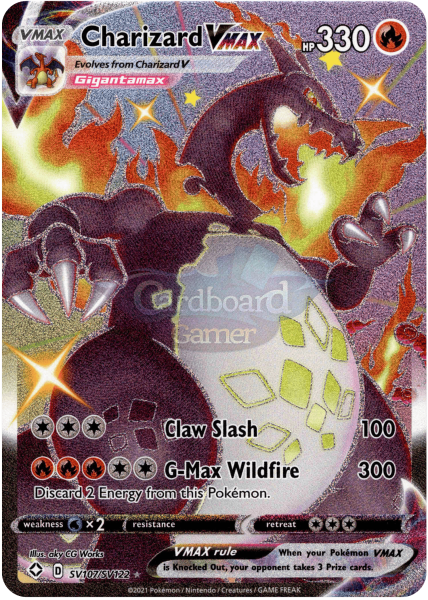 Sv107/sv122 Charizard Vmax Full Art Shiny Rare Shining Fates Single Card