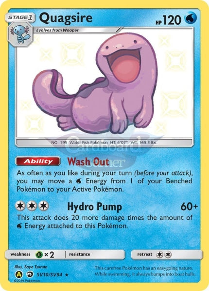 Sv10/sv94 Quagsire Rare Holo Shiny Hidden Fates Single Card