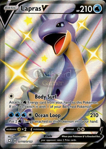 Sv110/sv122 Lapras V Full Art Shiny Rare Shining Fates Single Card