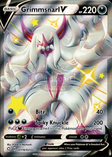 Sv116/sv122 Grimmsnarl V Full Art Shiny Rare Shining Fates Single Card