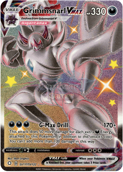 Sv117/sv122 Grimmsnarl Vmax Full Art Shiny Rare Shining Fates Single Card