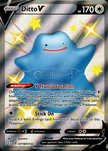 Sv118/sv122 Ditto V Full Art Shiny Rare Shining Fates Single Card