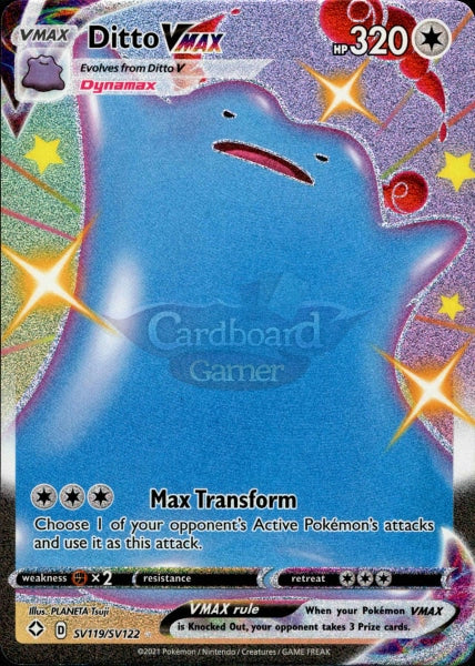 Sv119/sv122 Ditto Vmax Full Art Shiny Rare Shining Fates Single Card