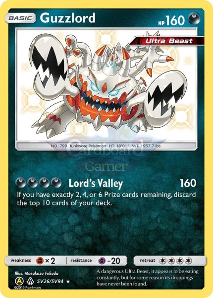 Sv26/sv94 Guzzlord Rare Holo Shiny Hidden Fates Single Card