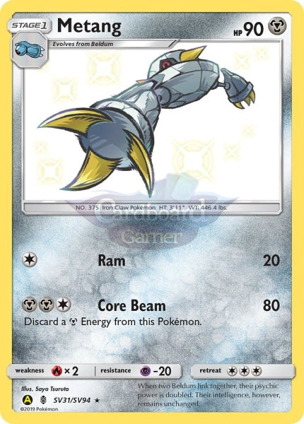 Sv31/sv94 Metang Rare Holo Shiny Hidden Fates Single Card