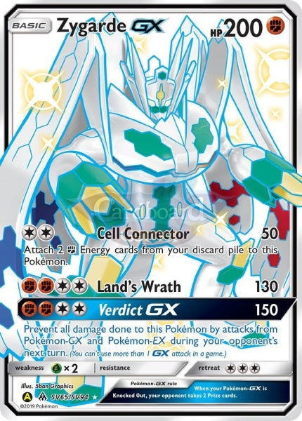 Sv65/sv94 Zygarde Gx Full Art Shiny Secret Rare Hidden Fates Single Card