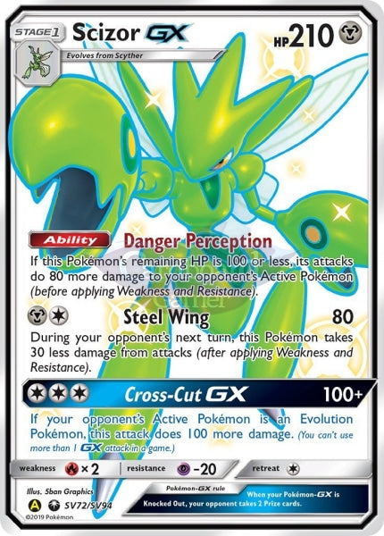 Sv72/sv94 Scizor Gx Full Art Shiny Secret Rare Hidden Fates Single Card