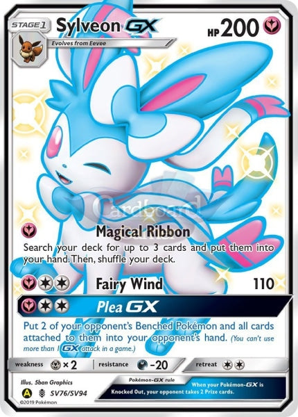 Sv76/sv94 Sylveon Gx Full Art Shiny Secret Rare Hidden Fates Single Card